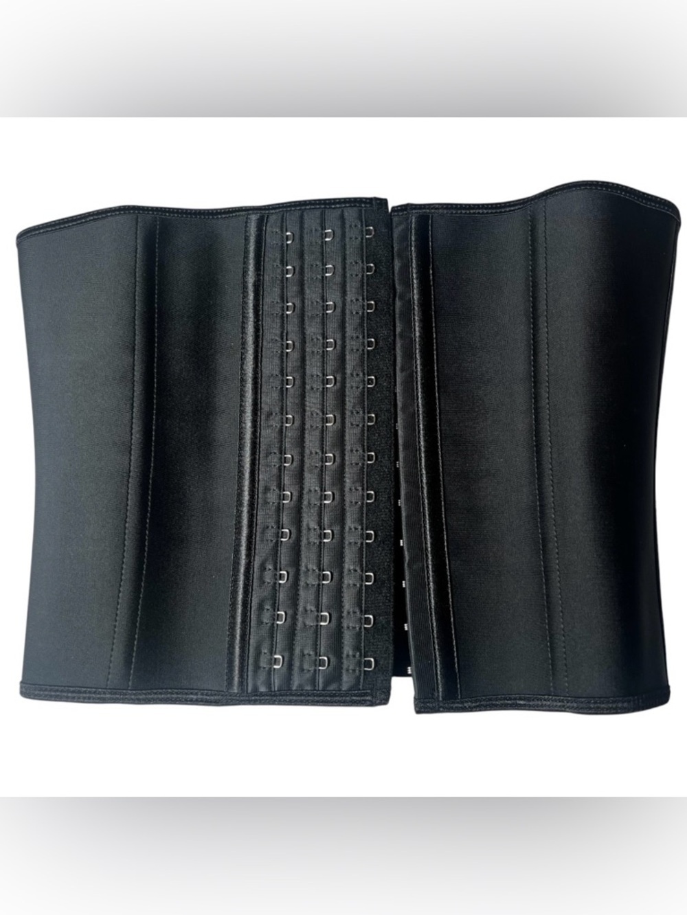 Black Waist Trainer Corset with Hook-and-Eye Closure - Women Accessories